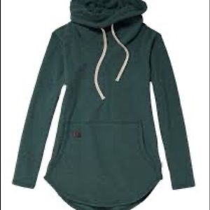 Funnel hooded pullover emerald green size M